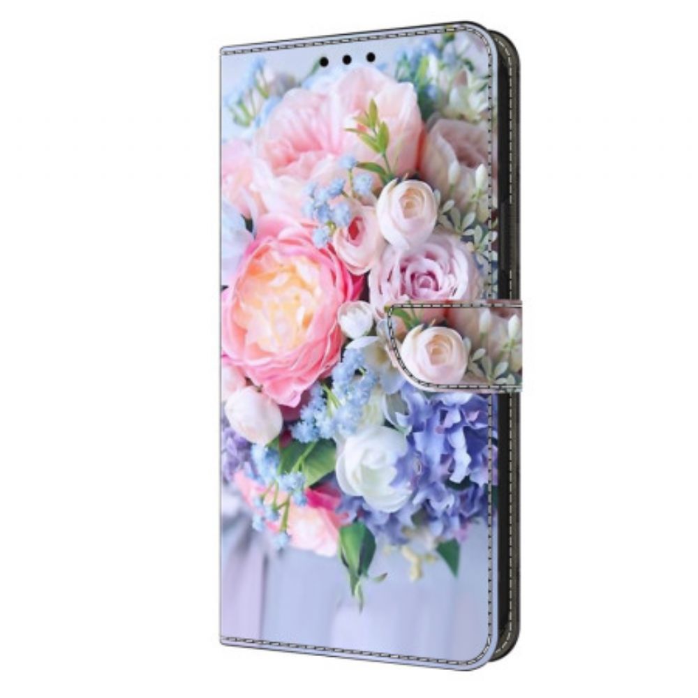 Leren Hoesje Honor X9b / Magic 6 Lite Kleurrijke Bloemen