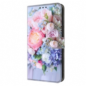 Leren Hoesje Honor X9b / Magic 6 Lite Kleurrijke Bloemen