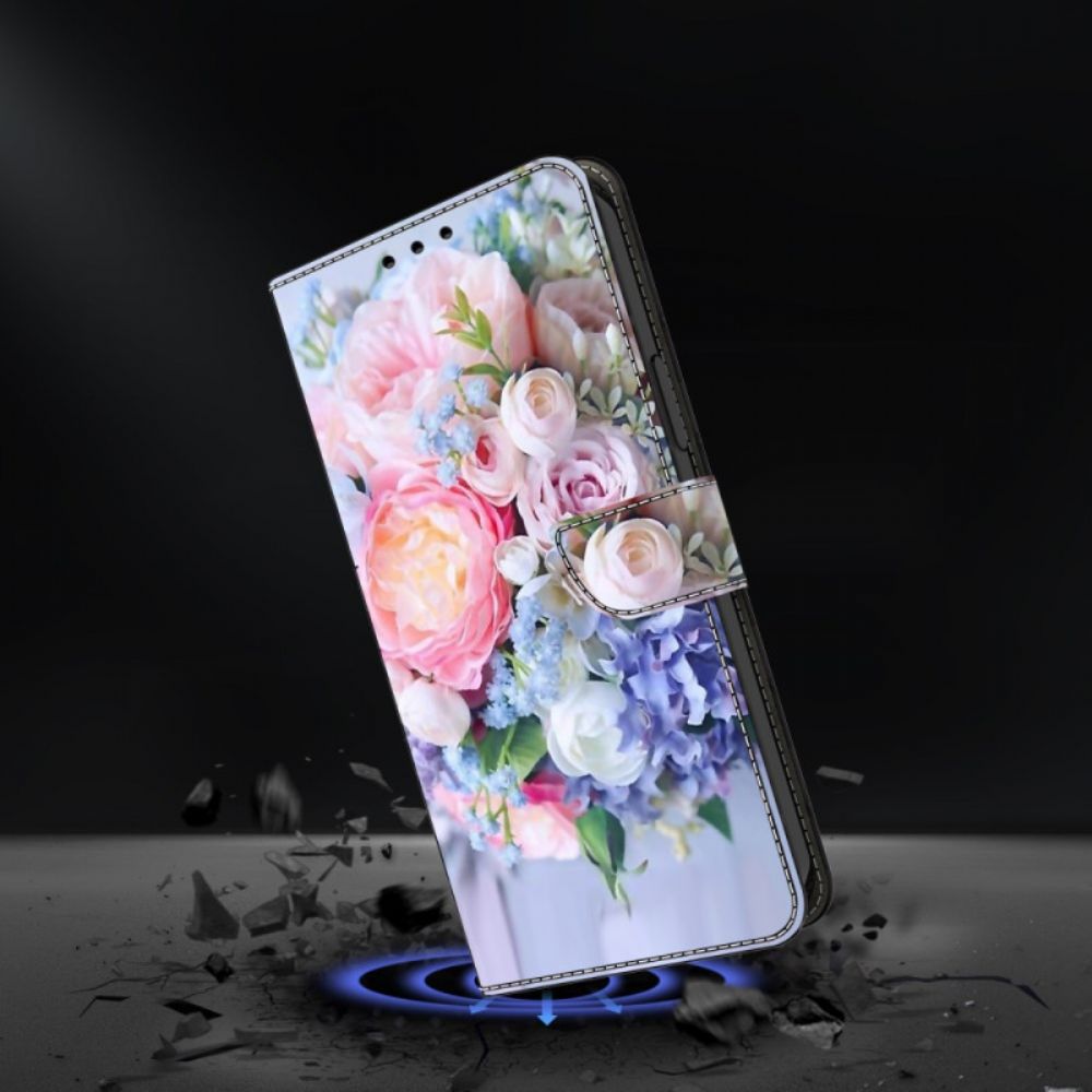 Leren Hoesje Honor X9b / Magic 6 Lite Kleurrijke Bloemen