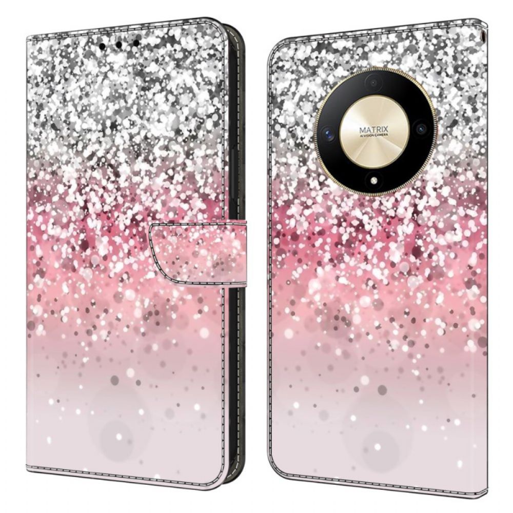 Leren Hoesje Honor X9b / Magic 6 Lite Verloopglitter