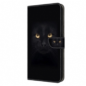 Leren Hoesje Honor X9b / Magic 6 Lite Zwarte Kat Bescherming Hoesje