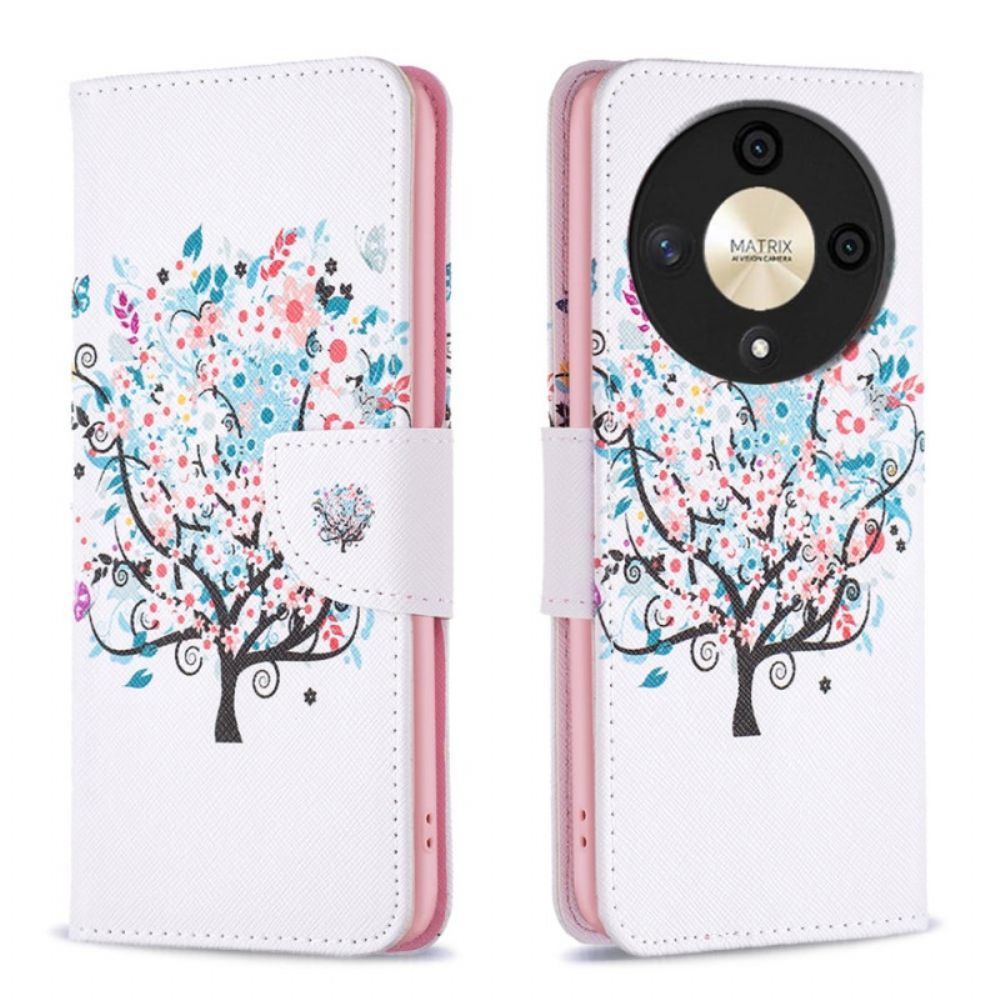 Leren Hoesje Voor Honor X9b / Magic 6 Lite Bloeiende Boom