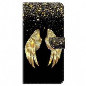 Leren Hoesje Voor Honor X9b / Magic 6 Lite Gouden Vleugels