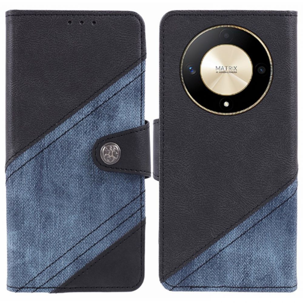 Leren Hoesje Voor Honor X9b / Magic 6 Lite Retrotextuur