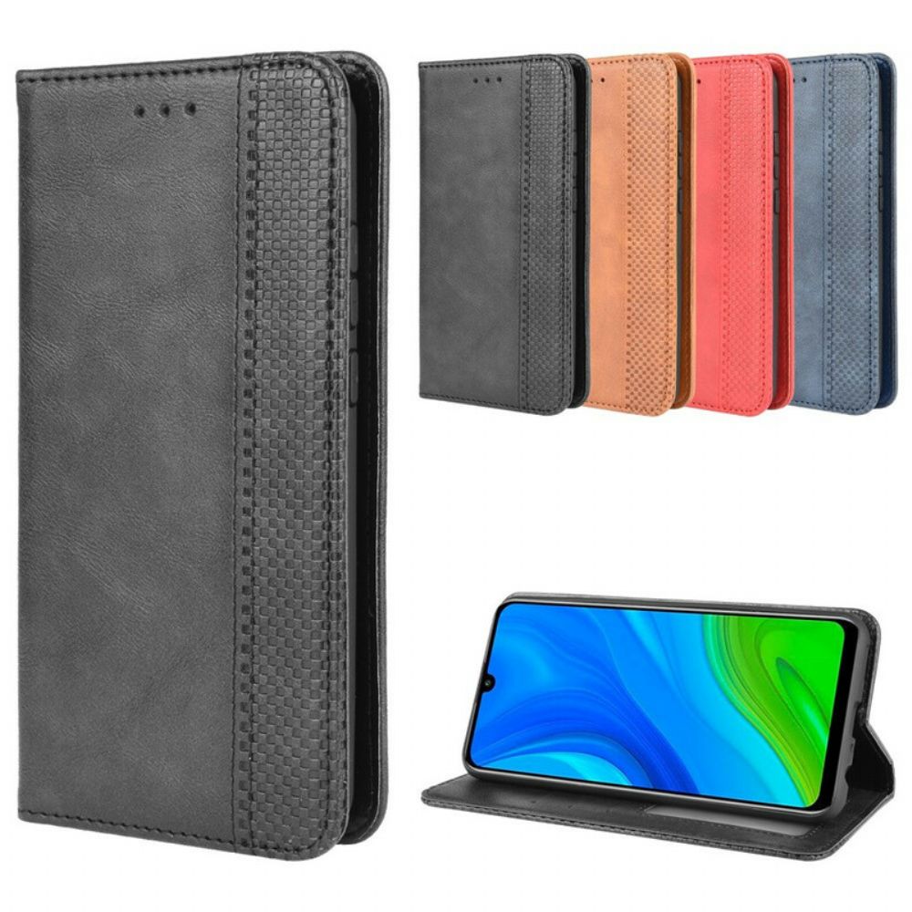 Bescherming Hoesje voor Huawei P Smart 2020 Folio-hoesje Vintage Gestileerd Leereffect