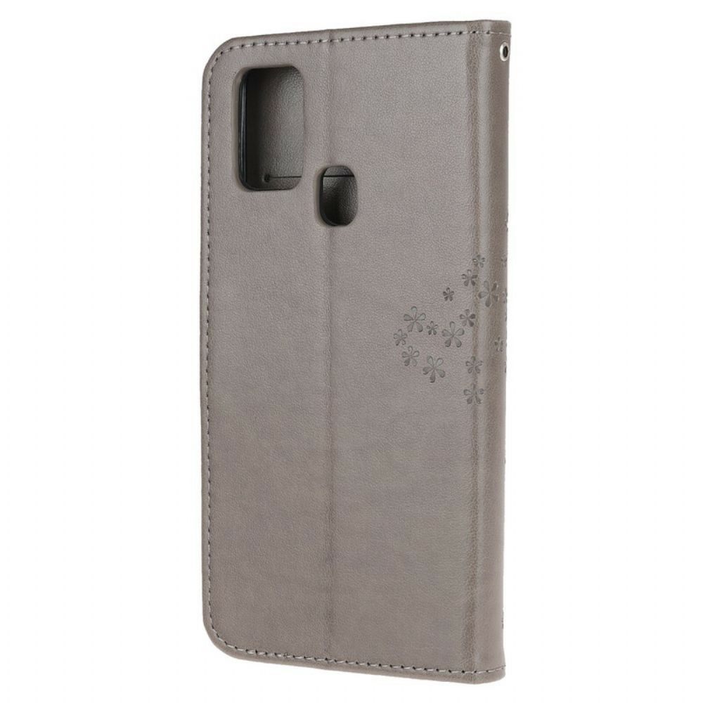 Flip Case voor Huawei P Smart 2020 Met Ketting Boom En Uilen Met Bandjes