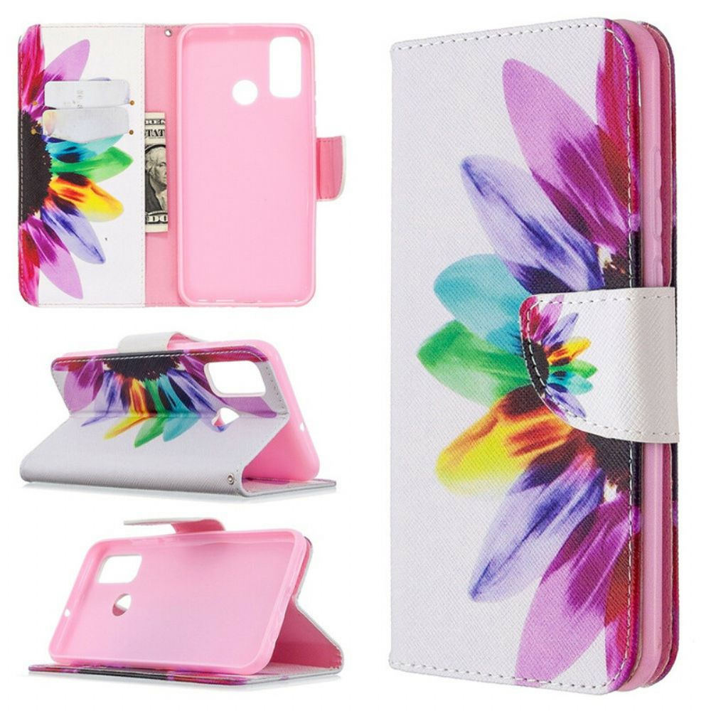 Folio-hoesje voor Huawei P Smart 2020 Aquarel Bloem