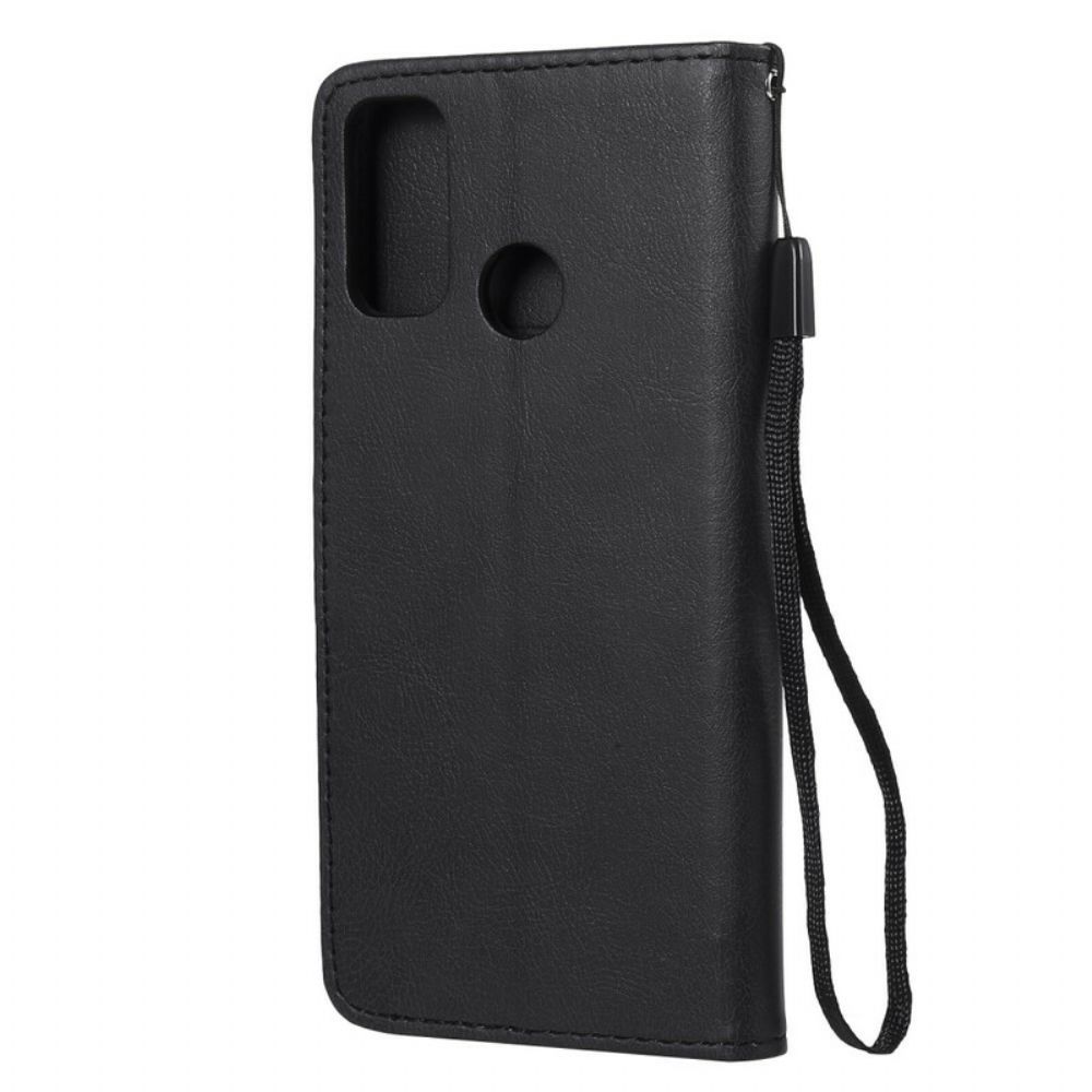 Folio-hoesje voor Huawei P Smart 2020 Met Ketting Leren Effect Band