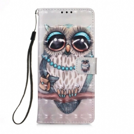 Folio-hoesje voor Huawei P Smart 2020 Met Ketting Miss Strappy Uil