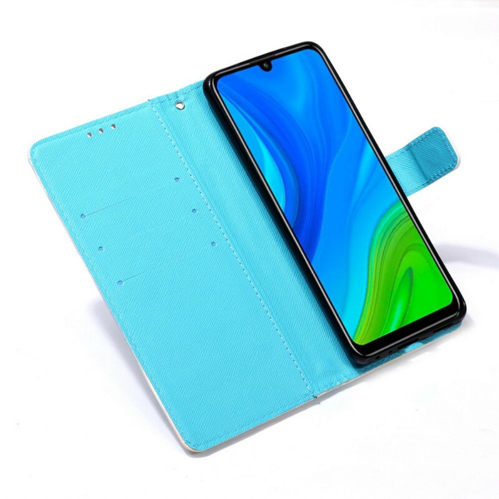 Folio-hoesje voor Huawei P Smart 2020 Met Ketting Miss Strappy Uil