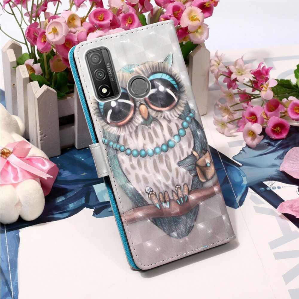 Folio-hoesje voor Huawei P Smart 2020 Met Ketting Miss Strappy Uil