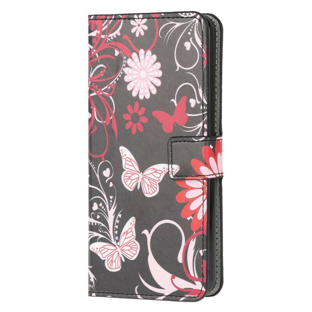 Folio-hoesje voor Huawei P Smart 2020 Vlinders En Bloemen