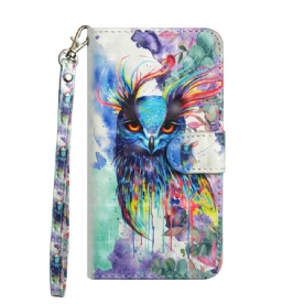 Leren Hoesje voor Huawei P Smart 2020 Aquarel Vogel