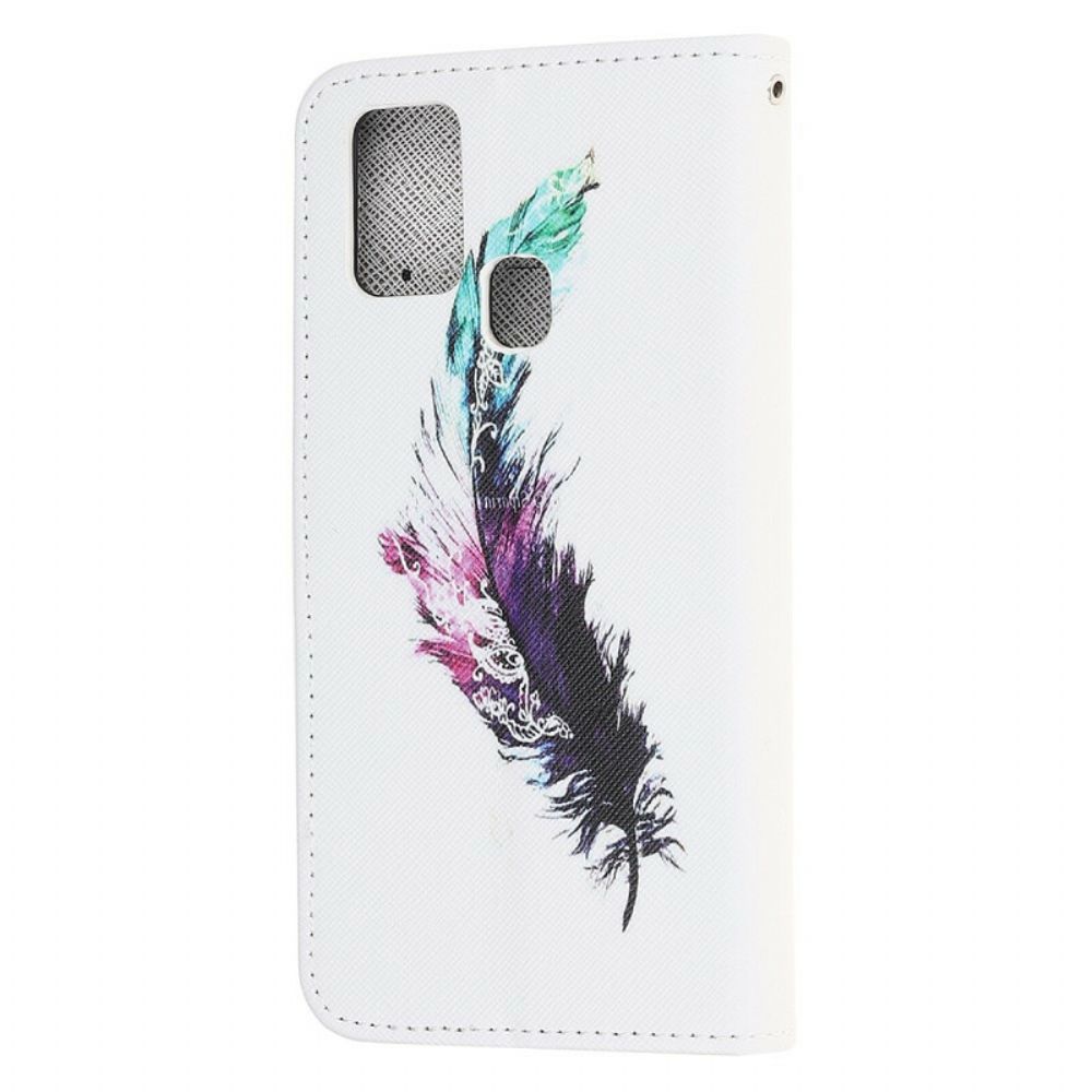 Leren Hoesje voor Huawei P Smart 2020 Met Ketting Thong Veer