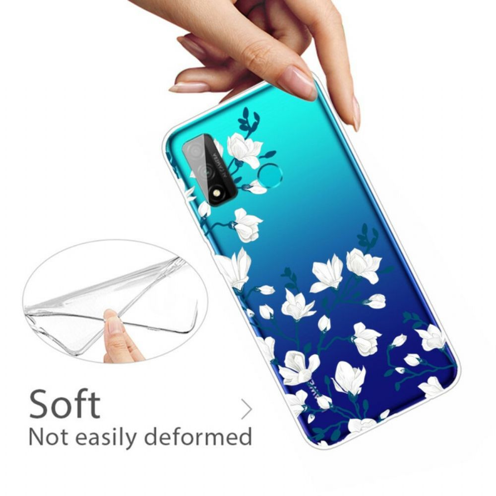 Telefoonhoesje voor Huawei P Smart 2020 Witte Bloemen