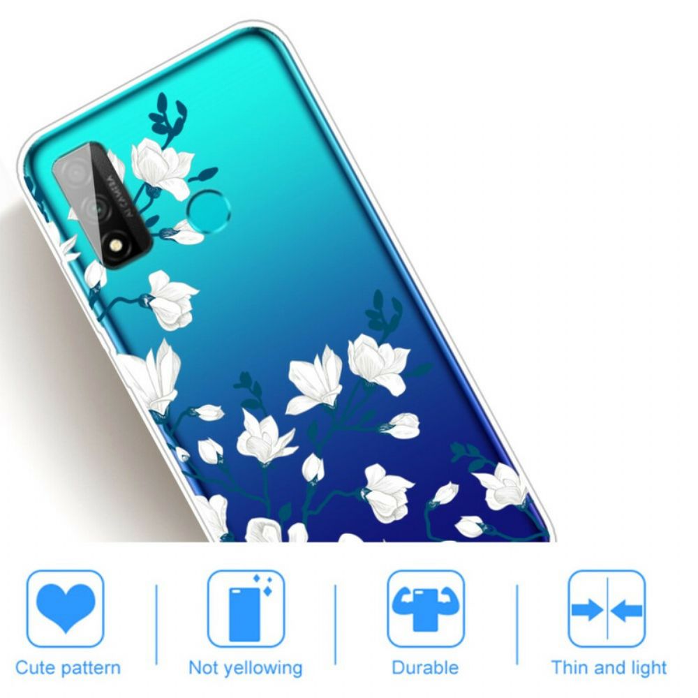 Telefoonhoesje voor Huawei P Smart 2020 Witte Bloemen