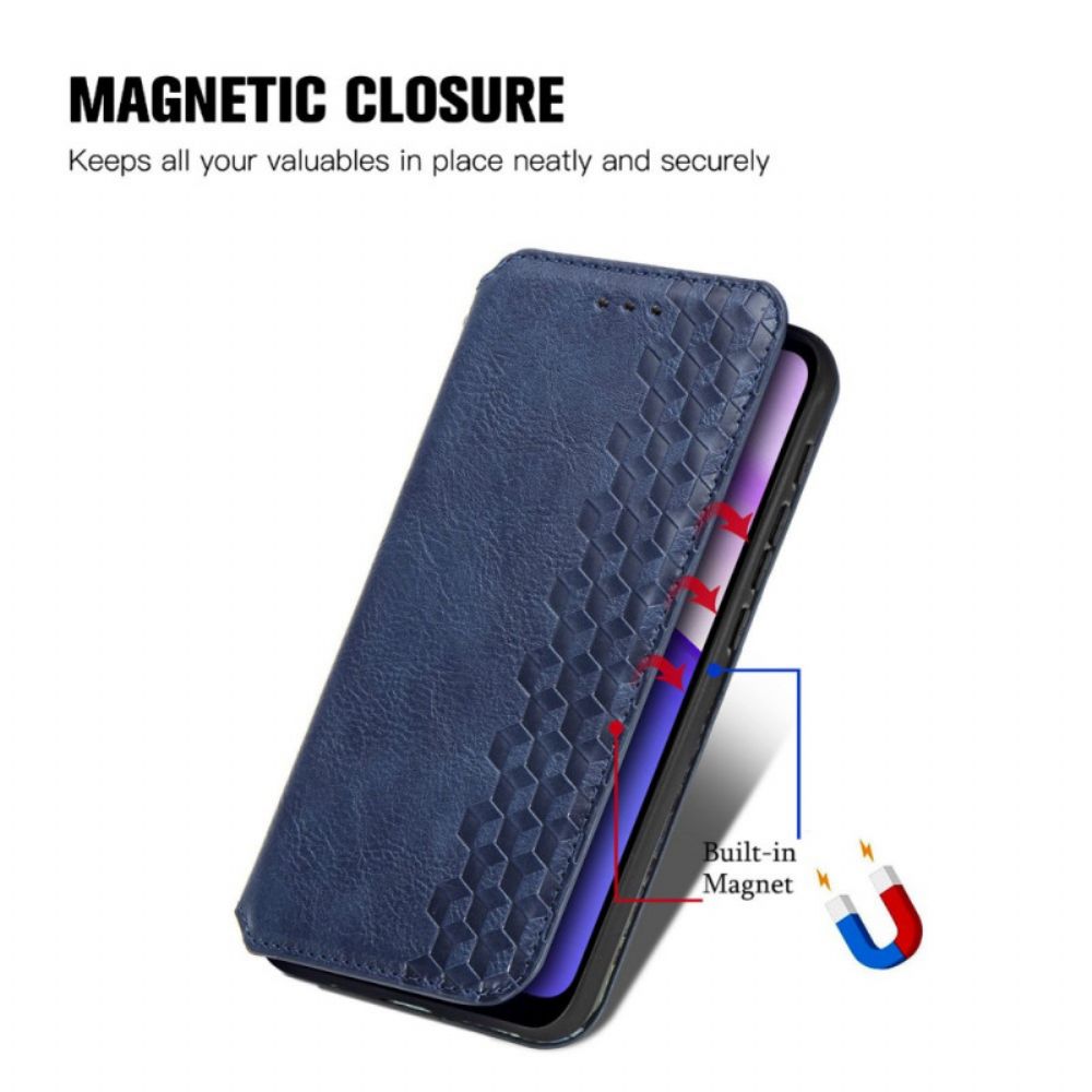 Bescherming Hoesje voor Moto E40 / E30 / E20 Folio-hoesje Diamant Textuur Leereffect