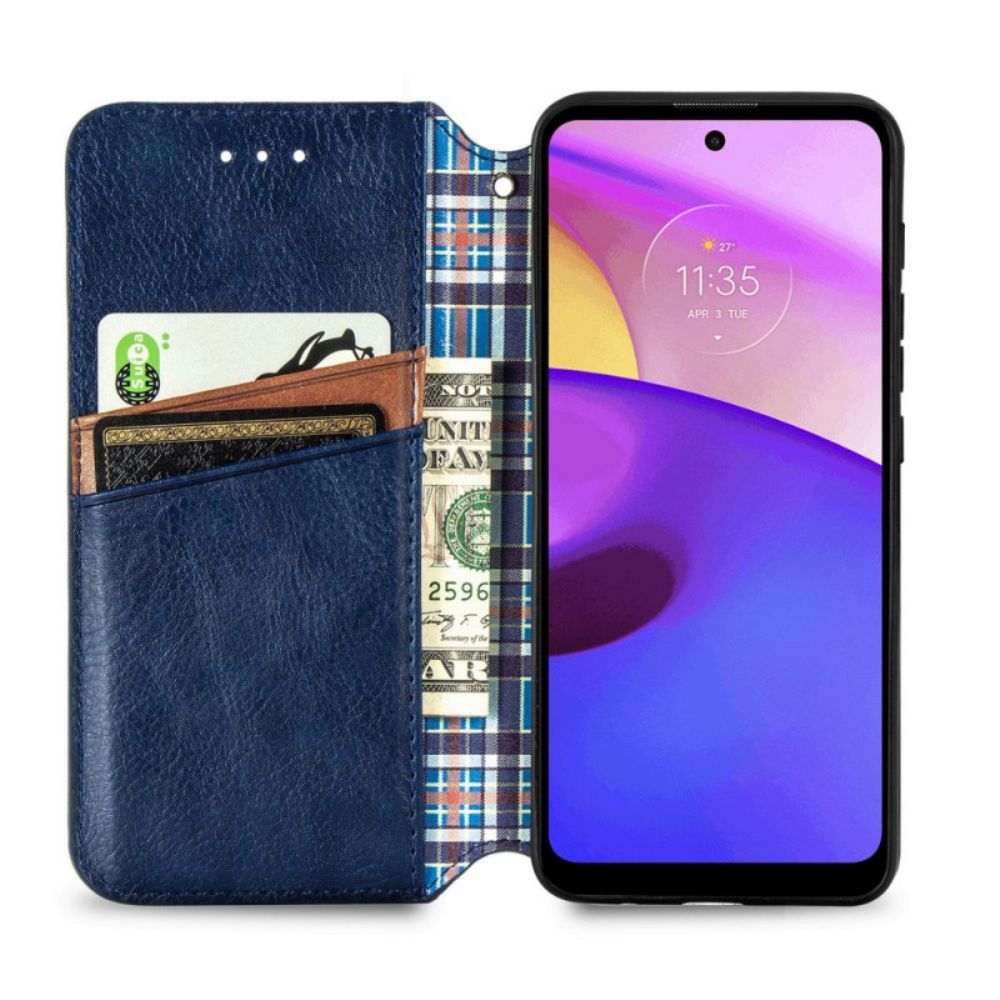 Bescherming Hoesje voor Moto E40 / E30 / E20 Folio-hoesje Diamant Textuur Leereffect