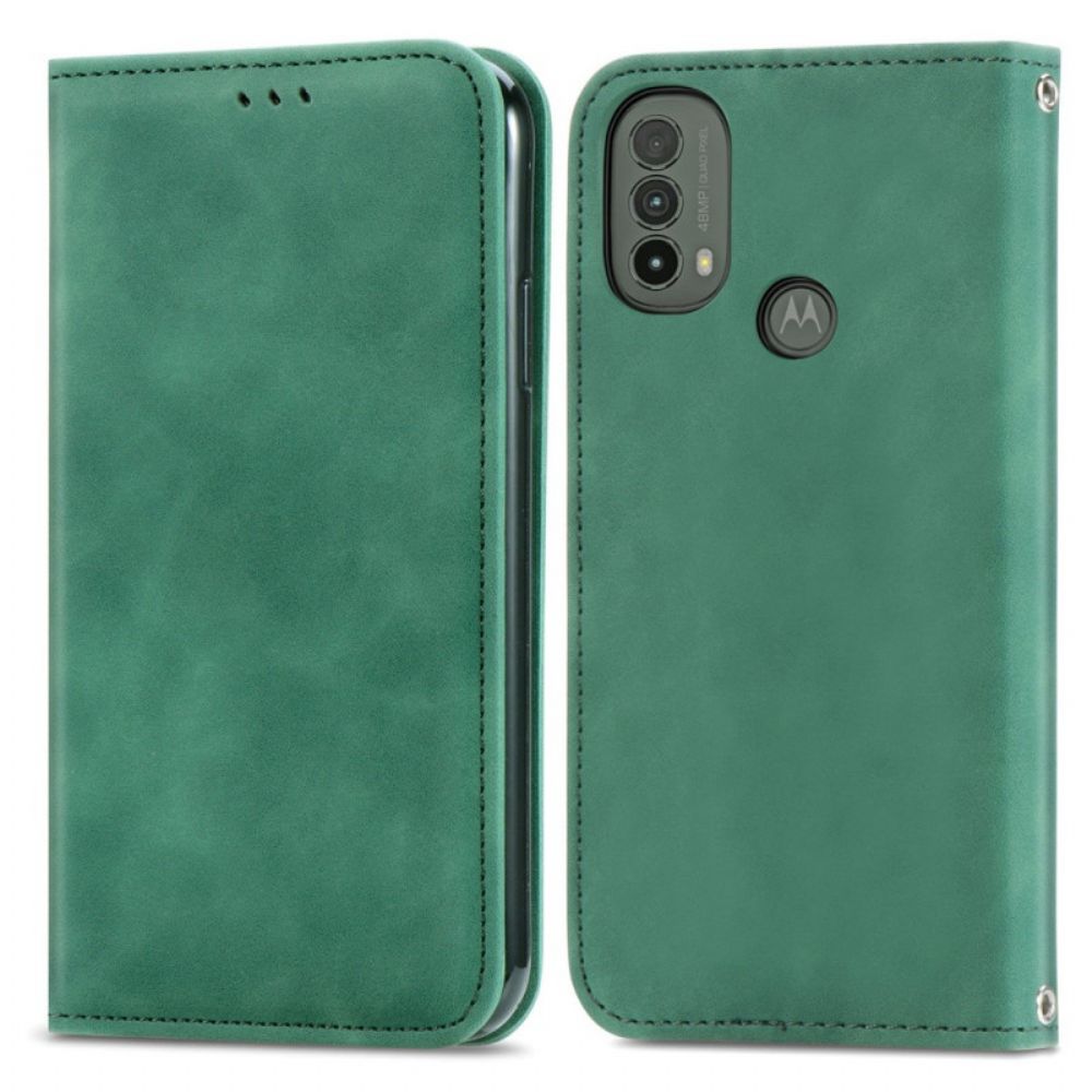 Bescherming Hoesje voor Moto E40 / E30 / E20 Folio-hoesje Skin-touch-ontwerp