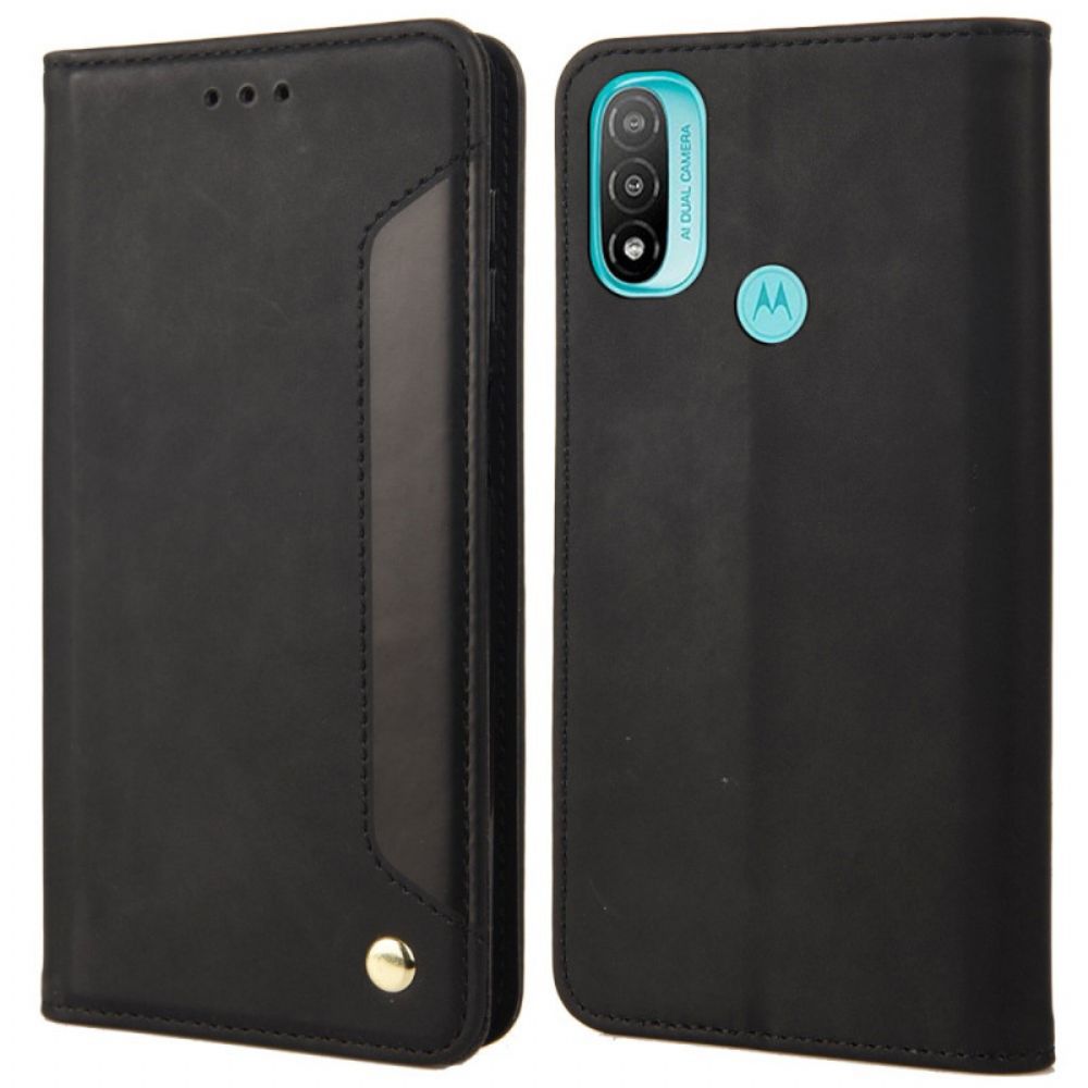 Bescherming Hoesje voor Moto E40 / E30 / E20 Folio-hoesje Tweekleurig Zakelijk Leereffect