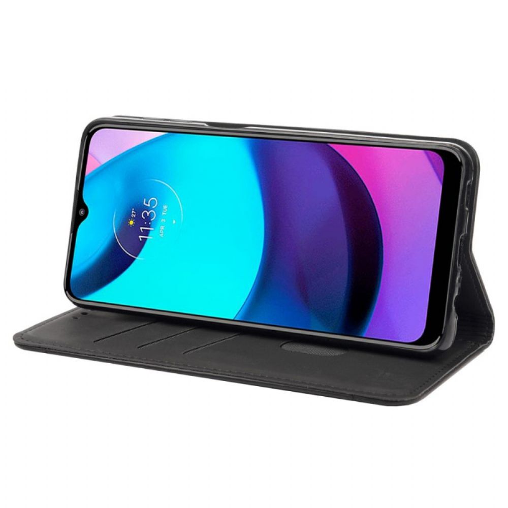 Bescherming Hoesje voor Moto E40 / E30 / E20 Folio-hoesje Tweekleurig Zakelijk Leereffect