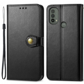 Flip Case voor Moto E40 / E30 / E20 Faux Leder En Vintage Sluiting