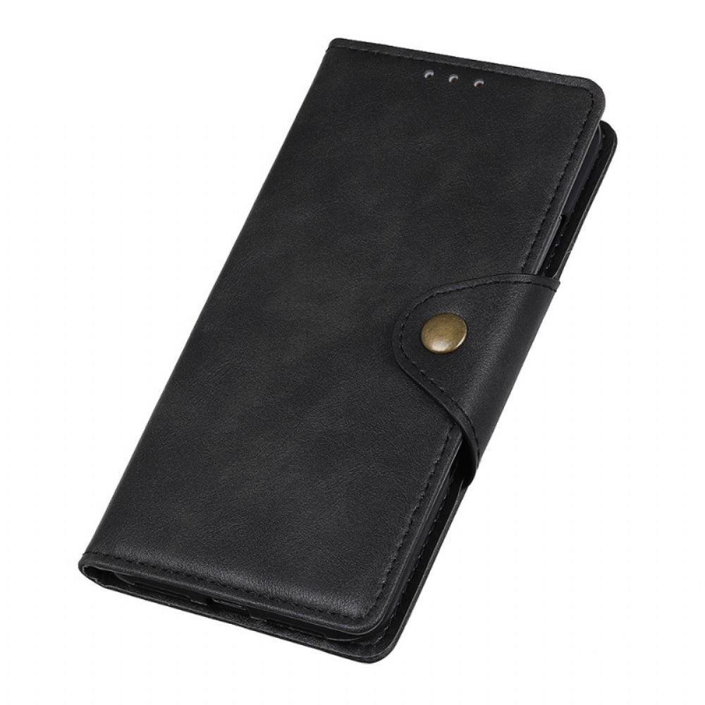 Flip Case voor Moto E40 / E30 / E20 Vintage Kunstleer En Knoop