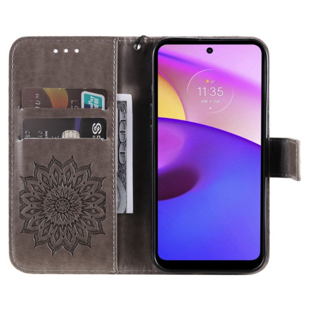 Flip Case voor Moto E40 / E30 / E20 Zonnebloem