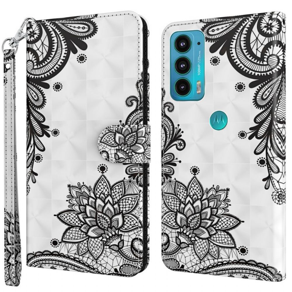 Folio-hoesje voor Moto E40 / E30 / E20 Chique Kant