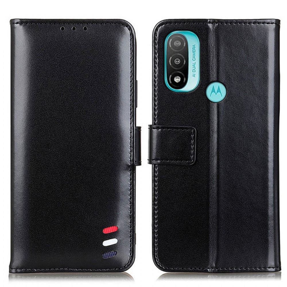 Folio-hoesje voor Moto E40 / E30 / E20 Driekleurig Leereffect