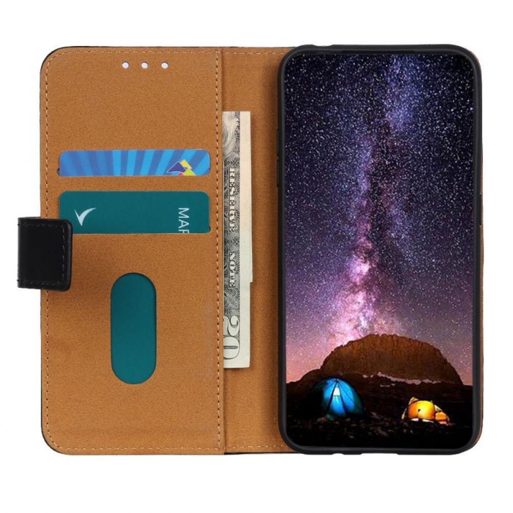 Folio-hoesje voor Moto E40 / E30 / E20 Driekleurig Leereffect