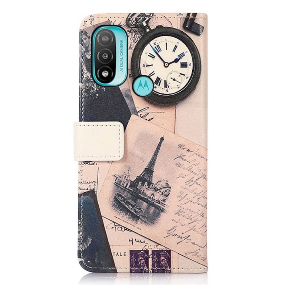 Folio-hoesje voor Moto E40 / E30 / E20 Eiffeltoren Van De Dichter