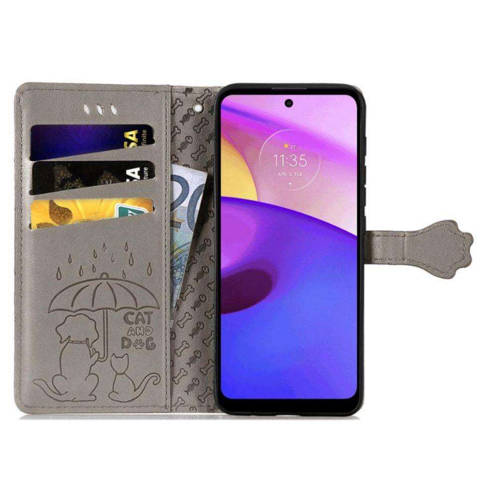 Folio-hoesje voor Moto E40 / E30 / E20 Geanimeerde Dieren