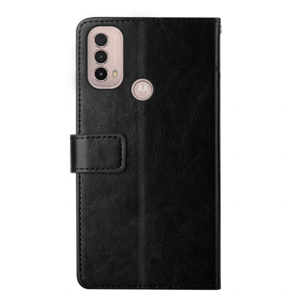 Folio-hoesje voor Moto E40 / E30 / E20 Geo Y Design Lederen Stijl