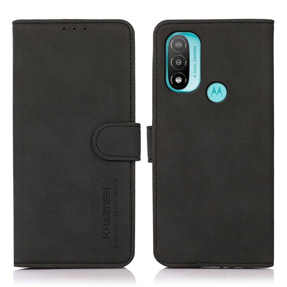 Folio-hoesje voor Moto E40 / E30 / E20 Khazneh Mode Leereffect