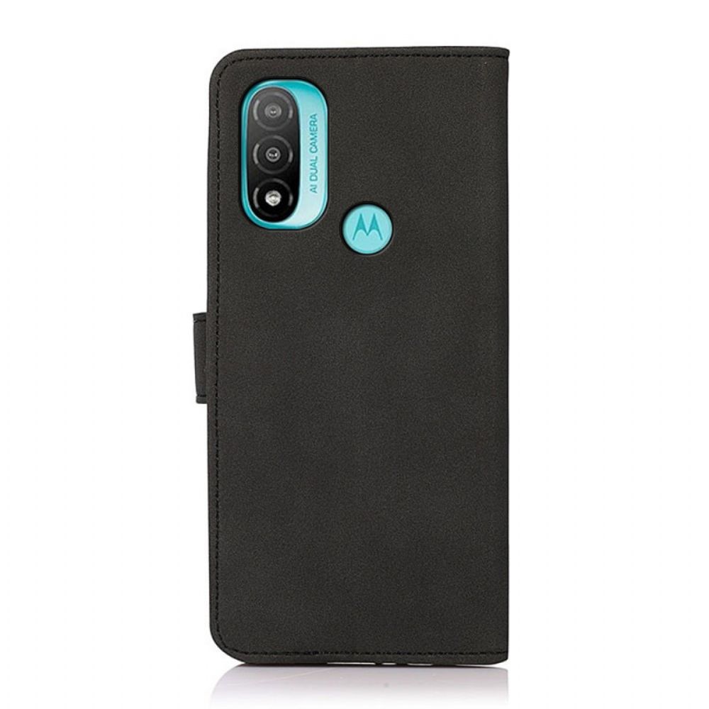 Folio-hoesje voor Moto E40 / E30 / E20 Khazneh Mode Leereffect