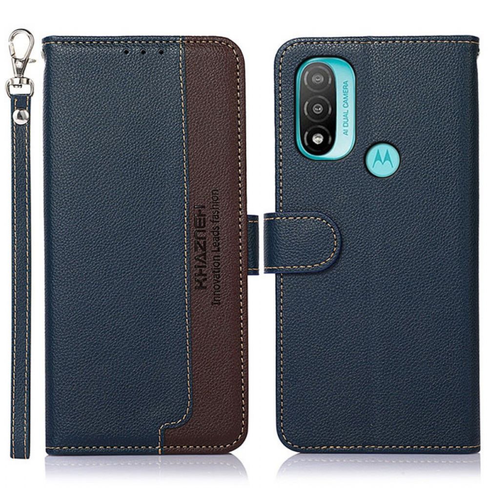 Folio-hoesje voor Moto E40 / E30 / E20 Liche-stijl Rfid Khazneh