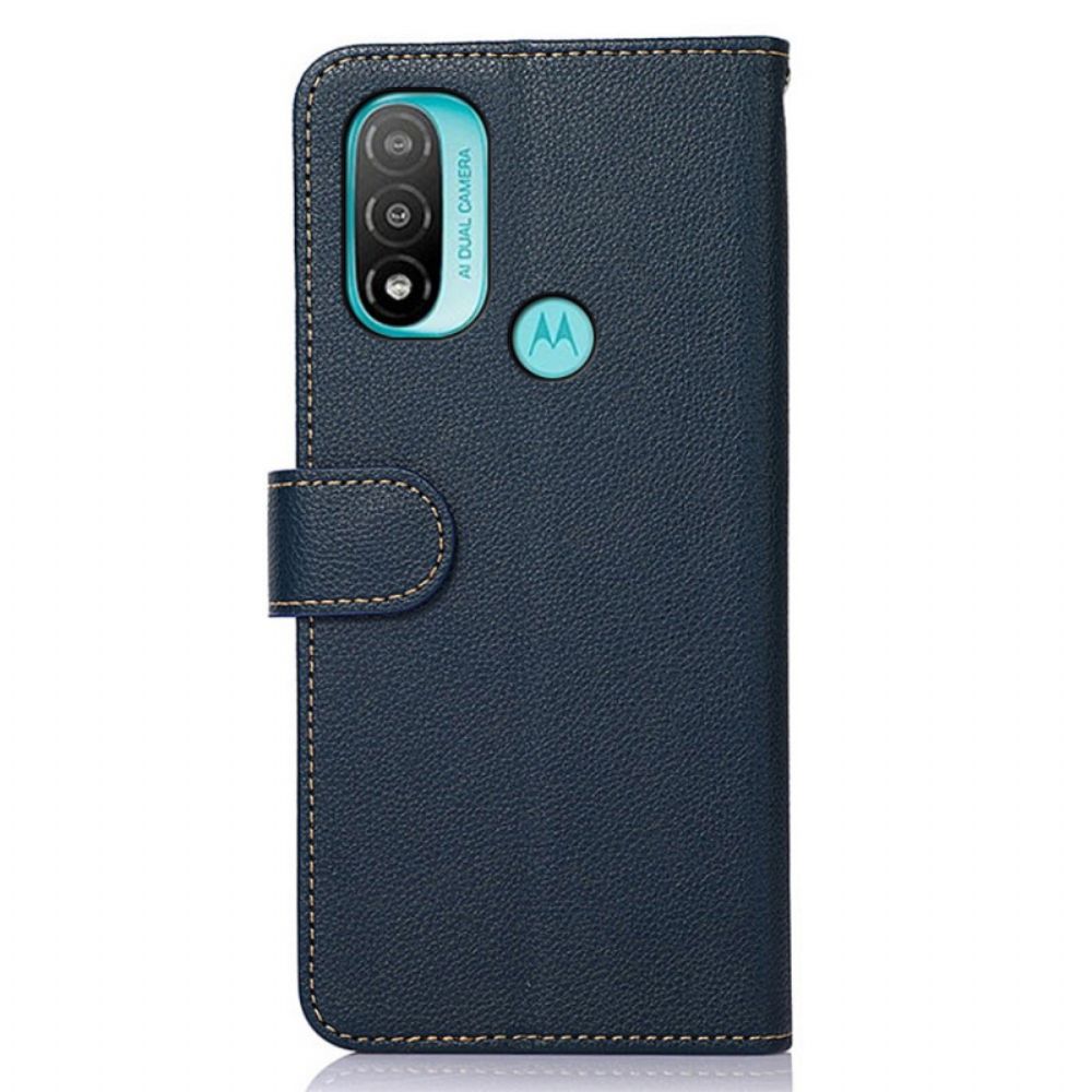 Folio-hoesje voor Moto E40 / E30 / E20 Liche-stijl Rfid Khazneh