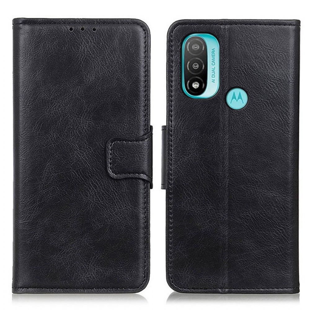 Folio-hoesje voor Moto E40 / E30 / E20 Omkeerbaar Leereffect Met Gesp