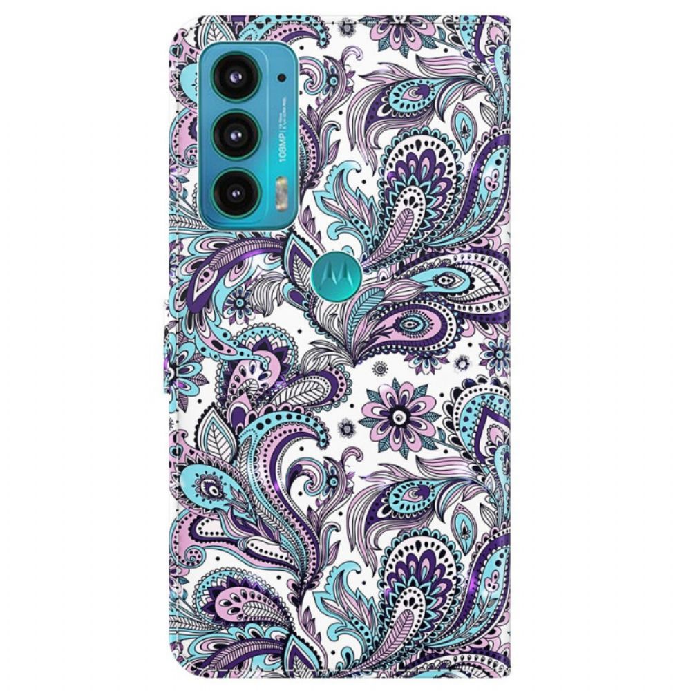 Folio-hoesje voor Moto E40 / E30 / E20 Paisley-patroon