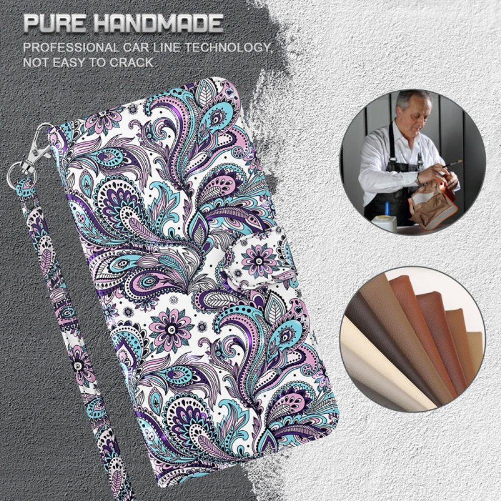 Folio-hoesje voor Moto E40 / E30 / E20 Paisley-patroon