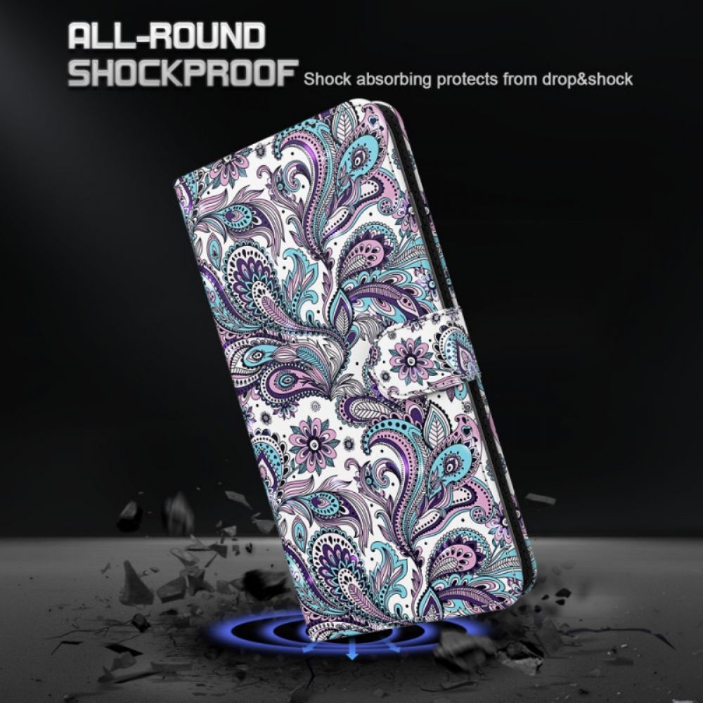 Folio-hoesje voor Moto E40 / E30 / E20 Paisley-patroon