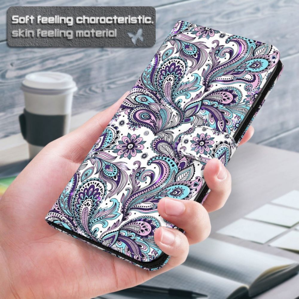 Folio-hoesje voor Moto E40 / E30 / E20 Paisley-patroon