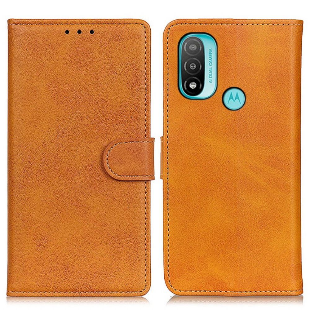 Folio-hoesje voor Moto E40 / E30 / E20 Retro Mat Leereffect