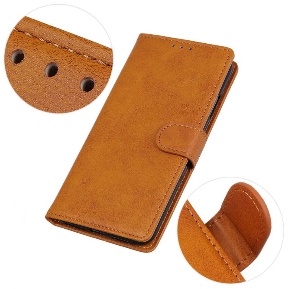 Folio-hoesje voor Moto E40 / E30 / E20 Retro Mat Leereffect