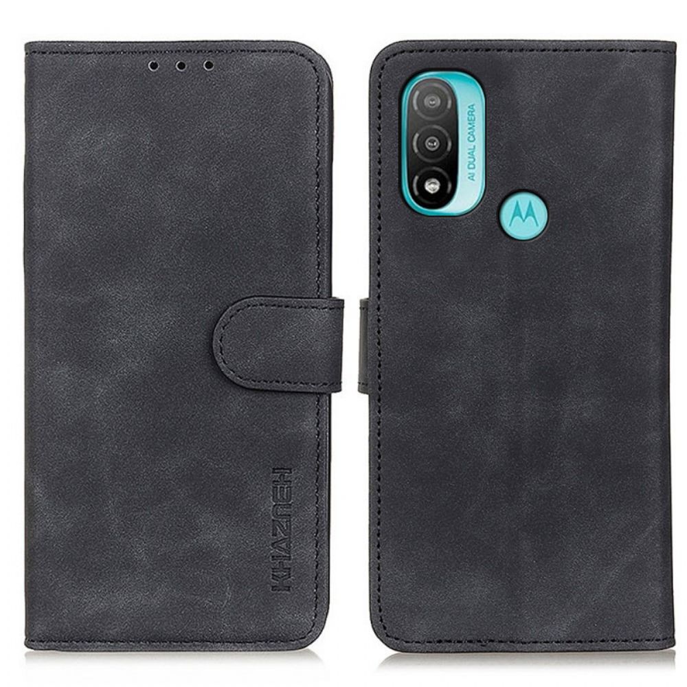 Folio-hoesje voor Moto E40 / E30 / E20 Vintage Khazneh Leereffect