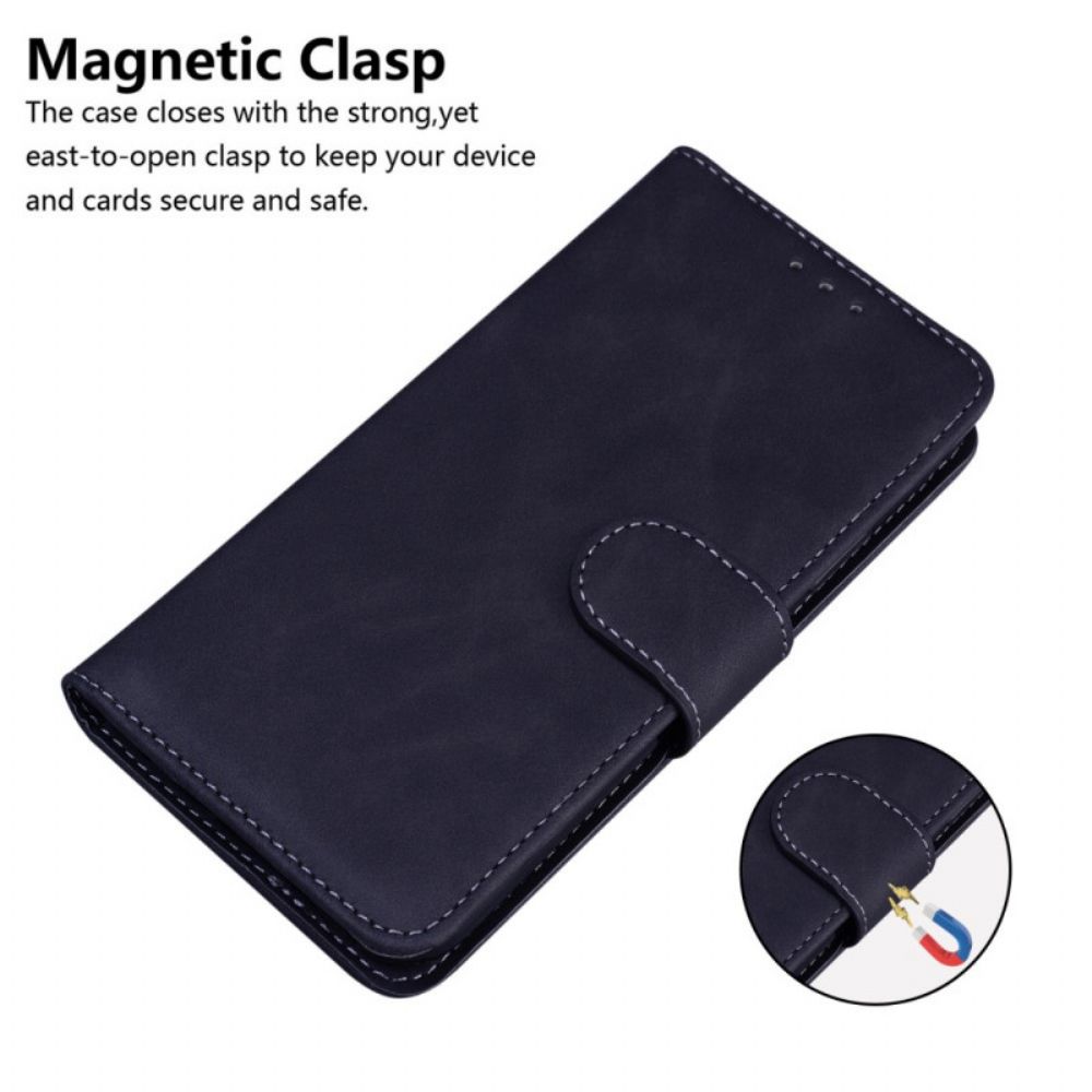 Folio-hoesje voor Moto E40 / E30 / E20 Zwart Leereffect