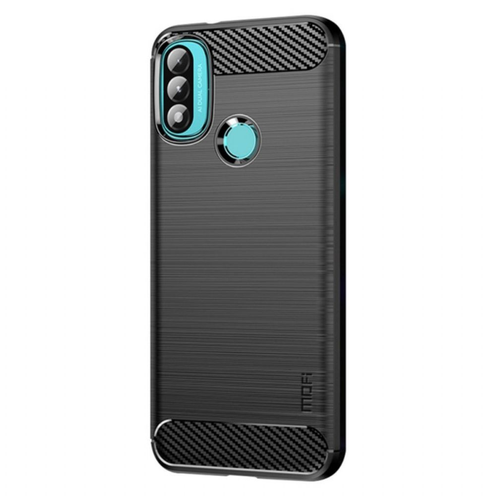 Hoesje voor Moto E40 / E30 / E20 Mofi Geborstelde Koolstofvezel