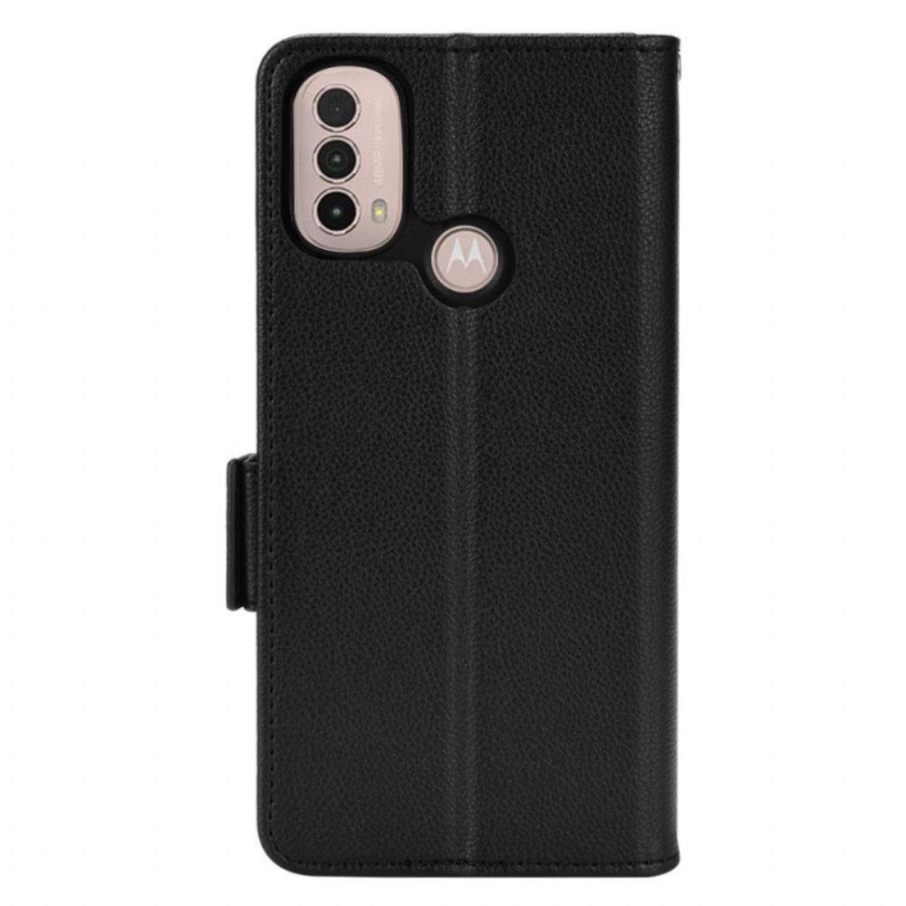 Leren Hoesje voor Moto E40 / E30 / E20 Folio-hoesje Dubbele Nieuwe Kleuren Flap