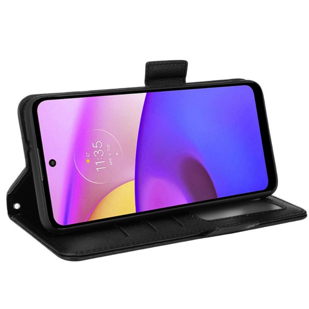 Leren Hoesje voor Moto E40 / E30 / E20 Folio-hoesje Dubbele Nieuwe Kleuren Flap